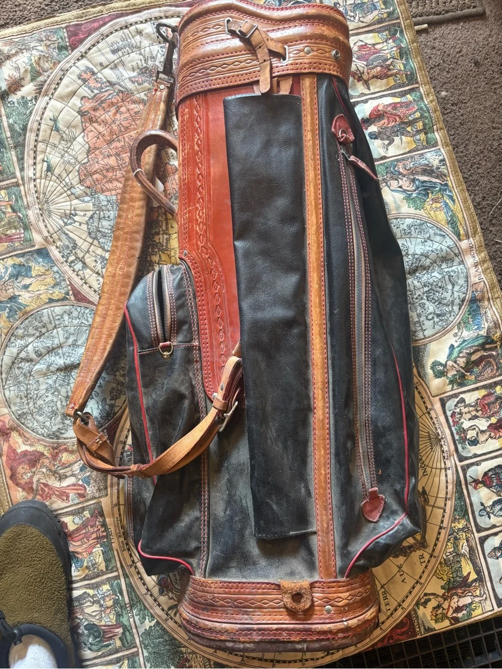 Burton Black and Brown Leather-Trim Duffel Bag